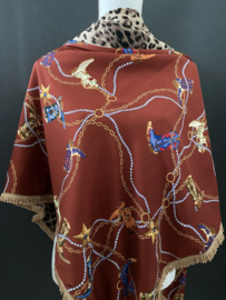 Terra cowboylaarzen- dessin / luipaard print.  Couture sjaal.