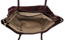 Suede look shopper Cambridge. Bordeaux rood
