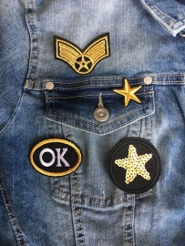 Opstrijkbare Patches-emblemen, GOLD.