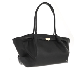 Leather look shopper Cambridge. Zwart