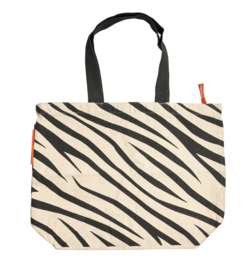 No More Plastic Bags Foundation. Zebra shopper. Ecru - Zwart.