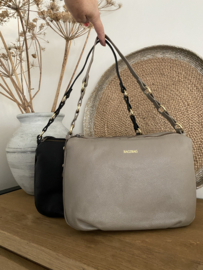Bag2Bag. Elegante tas. Model 18001. Zwart of Taupe.