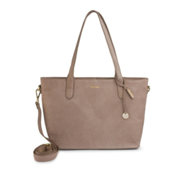 Bag 2 Bag grote luxe laptop tas Paris. Taupe Grey, écht leer.