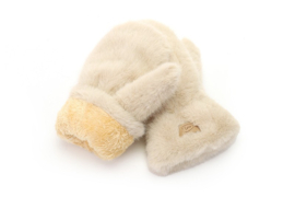 Beige / naturel  imitatie bont wanten