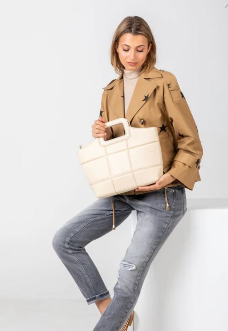 Chabo Queens bag. Crème. Echt leer.