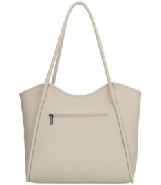 Zebra shopper / laptoptas model Sofie + bag charm. Creme .