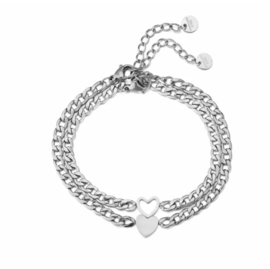 Stainless steel armbanden SET van 2, vriendschaps armbanden. Goud/Zilver