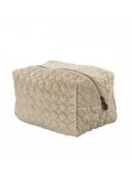 Mooie grote fluwelen toilettas van Home Society. Beige