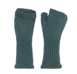 Knit Factory, gebreide handwarmers / wanten zonder vingers. Kleur Laurel (groen-blauw)