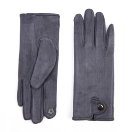 Handschoenen, stretch suedine.  Grijs met blauwige inslag...