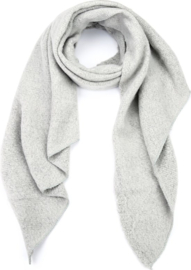 Langwerpige  super soft sjaal met schuine uiteinden. Licht grijs