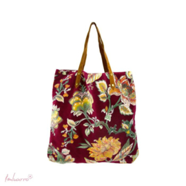Mooie fluwelen shopper Romee van Imbarro. Bordeaux rood. 
