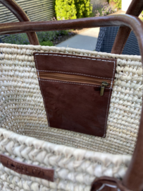 Mooie strakke mand / beach bag / shopper naturel. Maat L