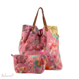 Mooie fluwelen shopper Feline van Imbarro. Oudroze