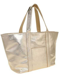 Grote half glanzende Shopper / Strandtas Seychellen, kleur goud