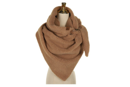 Twee kanten draagbaar teddy driehoek sjaal. Camel