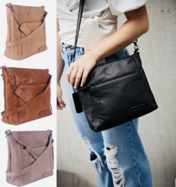 Bag 2 Bag  medium tas “ Avola  “, écht leer. 4 kleuren
