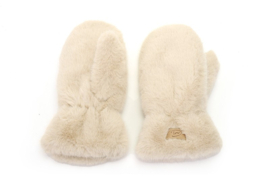 Beige / naturel  imitatie bont wanten