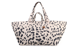 Super grote Shopper / Strandtas / weekendtas. Dierenprint, lichte ondergrond.