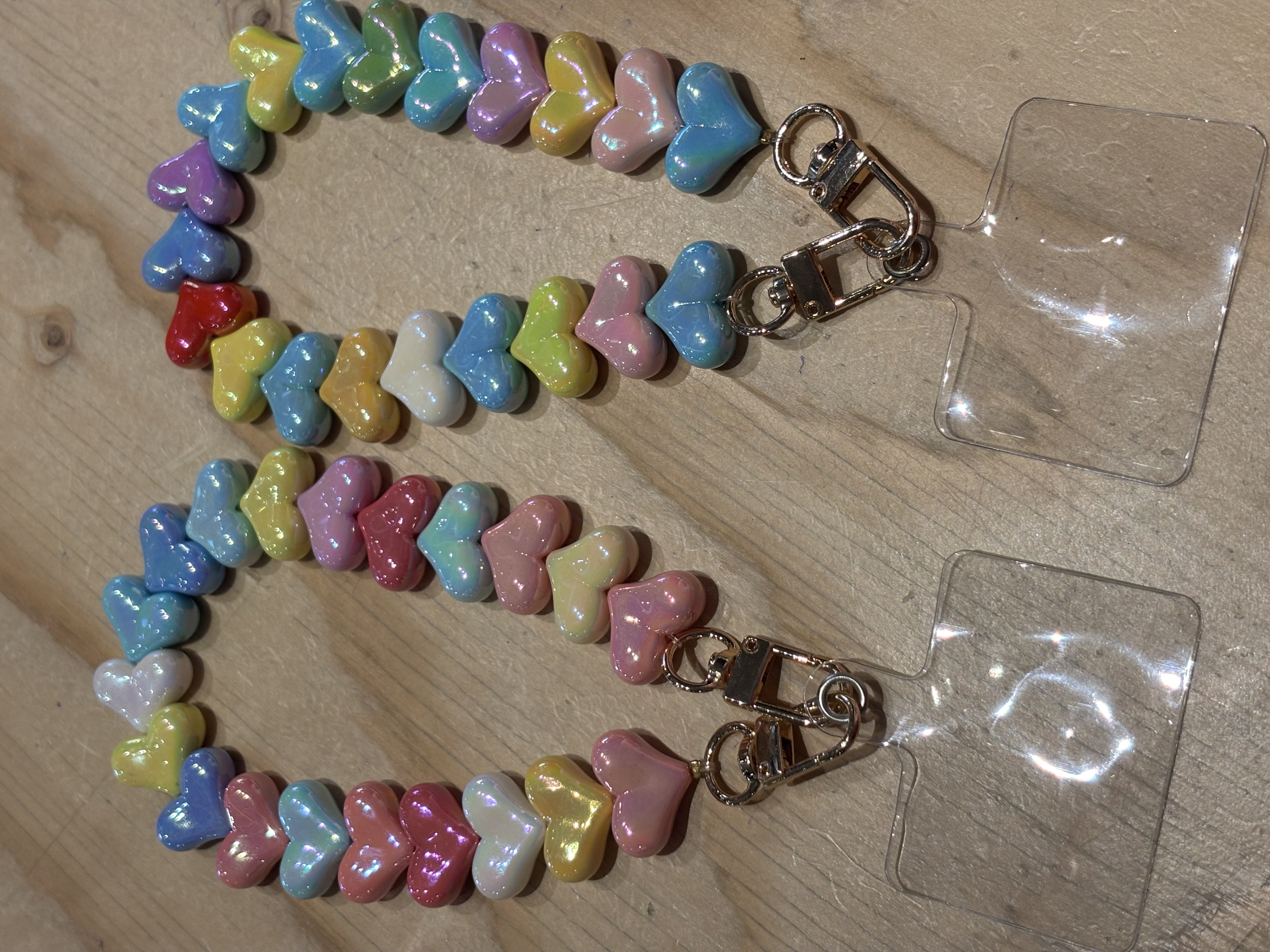 Telefoon sieraad / hanger hartjes, multi Colour. .