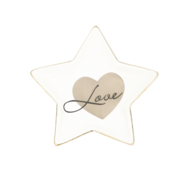 Aardewerk (sieraden) schaaltje. Ster, Love