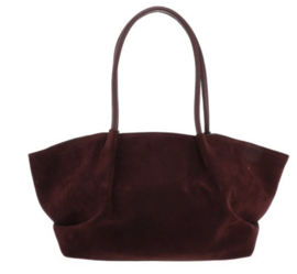 Suede look shopper Cambridge. Bordeaux rood