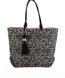 Kbas. Kleine tas / clutch / toilet tas, jacquard geweven panter dessin.