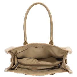 Medium grote tas Emmy van ZEBRA.  suède touch met teddy afgezet.