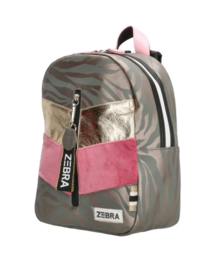 Mooie kids rugtas S van het merk Zebra.  armygreen/goud/roze.