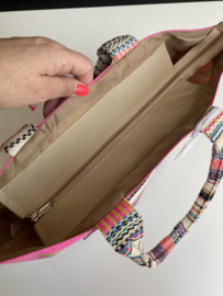 Leuke gestreepte shopper / strandtas. Multi colour