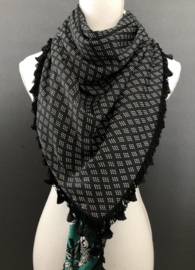 Zeegroen luipaard-bloem. Couture sjaal.