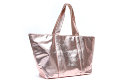 Grote half glanzende Shopper / Strandtas,  Rosé metalic
