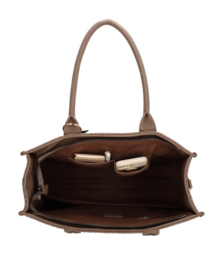 Medium / grote tas van Charm. Bruin rotan-look. Met tashanger