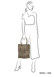 Kartel bag - tas. Hoog model, van ZEBRA, gevoerd.  Panter dessin.
