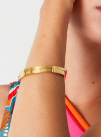 RVS (stainless steel)  bangle armband. “love you to the moon and back”