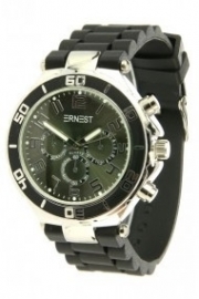 Horloge Ernest, Black-Silver zwarte plaat.