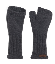 Knit Factory, gebreide handwarmers / wanten zonder vingers. Antraciet grijs.