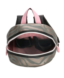 Mooie kids rugtas S van het merk Zebra.  armygreen/goud/roze.