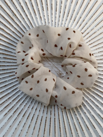 Scrunchie Beige-koperkleur. Voile stof.