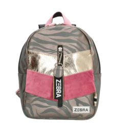 Mooie kids rugtas S van het merk Zebra.  armygreen/goud/roze.
