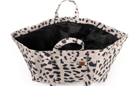 Super grote Shopper / Strandtas / weekendtas. Dierenprint, lichte ondergrond.