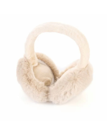 Heerlijk warme, zachte oorwarmers van imitatie bont. Beige.