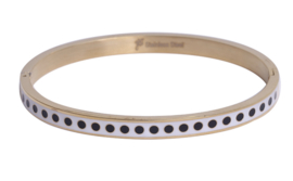 RVS bangle/armband “Stippels” Goud-Wit-Zwart
