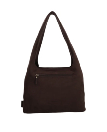 Grote Zebra tas. Model Lilou. Met gouden studs. Donkerbruin.