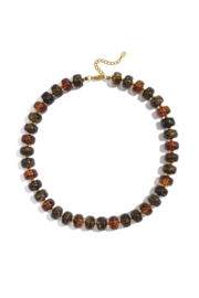 Grote disc kralen ketting, Bruin.