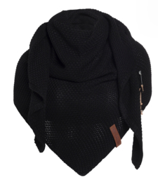 Sjaal/omslagdoek Coco van het mooie merk Knit Factory. Zwart