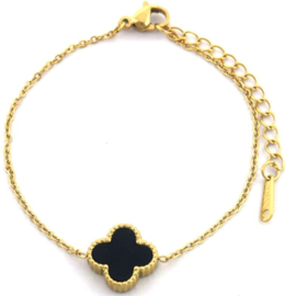 Sieraden set “klaver” Stainless steel. Goud of zilver kleurig.
