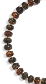 Grote disc kralen ketting, Bruin.
