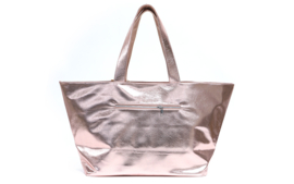 Grote half glanzende Shopper / Strandtas,  Rosé metalic