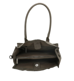 Kartel bag - tas. Hoog model, van ZEBRA. Suedine, gevoerd.  Army Green.